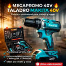 Taladro de Impacto inalámbrico percutor Makita® + Maletin + 24 Accesorios + 2 Baterias 40V